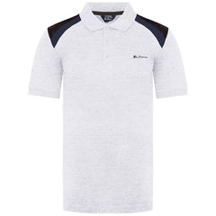 Ben Sherman Embroidered Mens Light Grey Polo Shirt