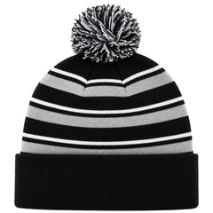 Puma WRMLBL Stripe Pom Grey/Black Golf Beanie