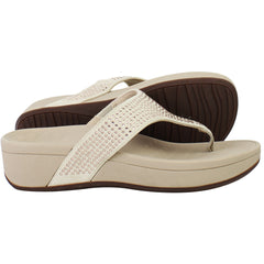 Vionic Pacific Naples Womens Beige Flip-Flops