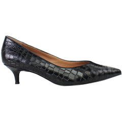 Vionic Kit Josie Croc Womens Black Pointed Heels
