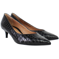Vionic Kit Josie Croc Womens Black Pointed Heels