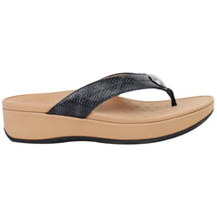 Vionic Pilar Woven Womens Black Flip-Flops