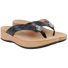 Vionic Pilar Woven Womens Black Flip-Flops