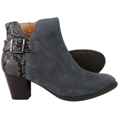 Vionic Naomi Snake Womens Grey Heeled Boots
