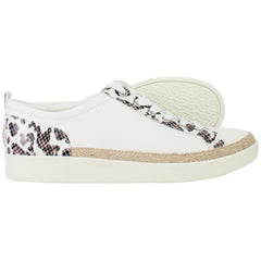 Vionic Winny Leopard Snake Womens White Plimsolls