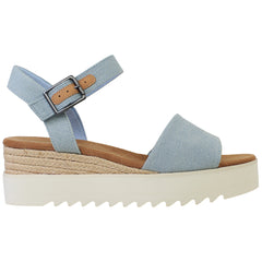 Toms Diana Womens Denim Blue Wedge Sandals