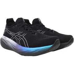 Asics Gel-Nimbus 25 Platinum Womens Black Running Shoes