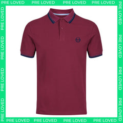 Sergio Tacchini Iconic Mens Dark Red Polo Shirt - Dirty marks