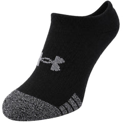 Under Armour 3-Pack HeatGear No Show Kids Black Socks