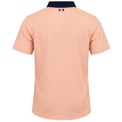 Under Armour Iso-Chill Mens Peach Golf Polo Shirt