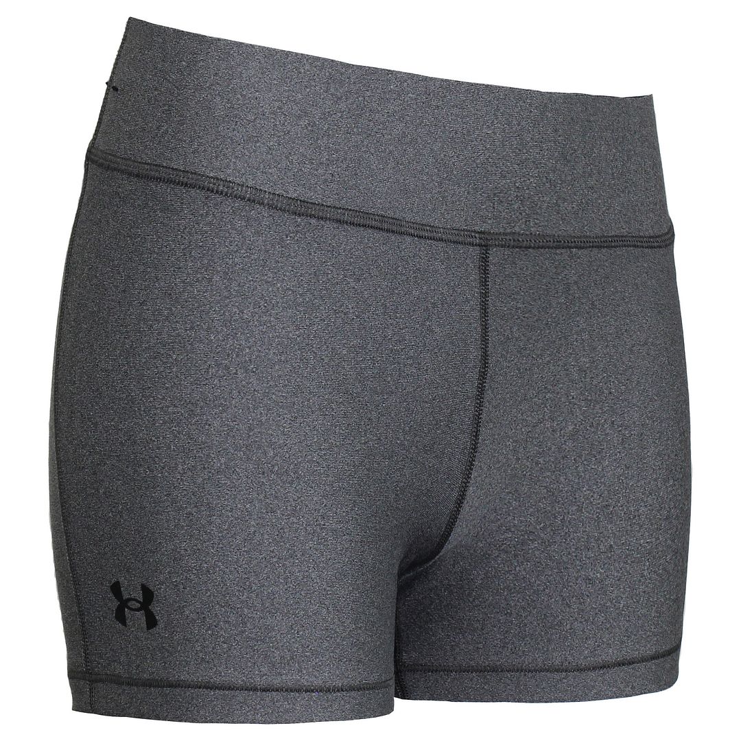 Under Armour HeatGear MidRise Womens Grey Shorts Sport It First