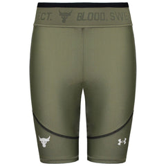 Under Armour Project Rock Womens Green Biker Shorts