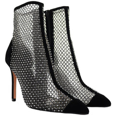 Ted Baker Junapah Crystal Mesh Womens Black Heeled Shoes
