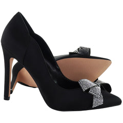 Ted Baker Orlilas Crystal Bow Womens Black Court Shoes