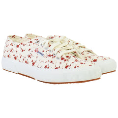 Superga 2750 Print Womens White Plimsolls