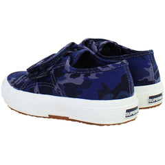 Superga Camo Ripstop Kids Blue Plimsolls