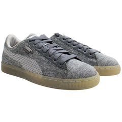 Puma Basket Knit Mens Metallic Silver Trainers