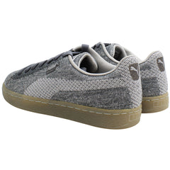 Puma Basket Knit Mens Metallic Silver Trainers