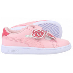 Puma Smash v2 Bfly V Kids Pink Trainers