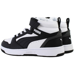 Puma Rebound V6 Mid Kids Black/White Trainers