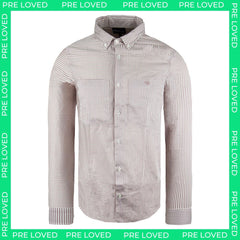 Armani Exchange Oxford Mens Red/White Shirt - Dirty Marks