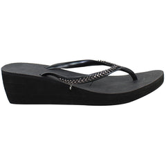 Havaianas High Metal Grega Womens Black Wedges Flip-Flops