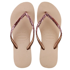 Havaianas Slim Glitter II Womens Pink Flip-Flops