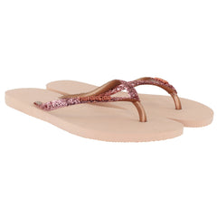 Havaianas Slim Glitter II Womens Pink Flip-Flops