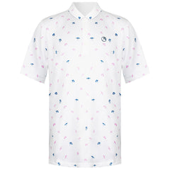 Puma x Arnold Palmer Dancing Umbrellas Mens White Golf Polo Shirt
