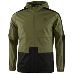 Puma Graphic Logo Mens Green/Black Hooded Jacket