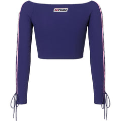 Puma x Rihanna Fenty Laced Sleeve Womens Navy Cropped Sweater