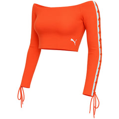 Puma x Rihanna Fenty Laced Sleeve Womens Red Cropped Sweater