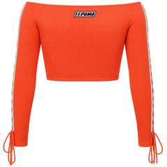 Puma x Rihanna Fenty Laced Sleeve Womens Red Cropped Sweater