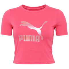 Puma Logo Womens Pink Crop Top