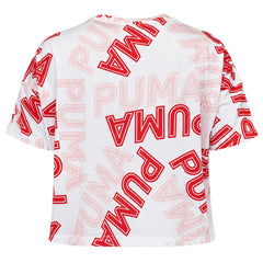 Puma Modern Sports AOP Womens White/Pink T-Crop Top