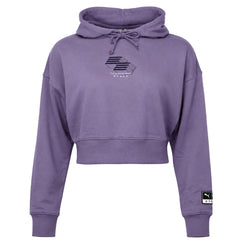 Puma x HYROX Womens Purple Cropped Hoodie