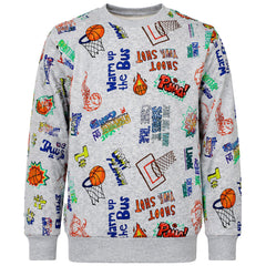 Puma HOOPS AOP Kids Grey Sweater