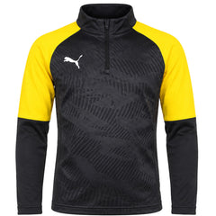Puma Cup 1/4 Zip Kids Black/Yellow Top