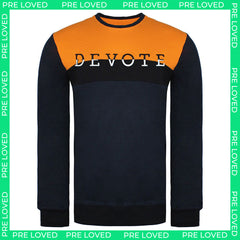 Devote London Blake Mens Black/Navy Sweater NO TAG