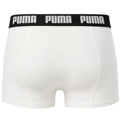 Puma 2-Pack Basic Mens White/Black Boxer Shorts