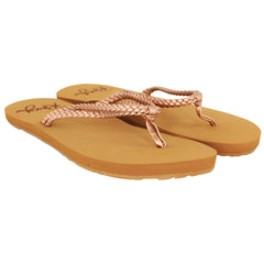Roxy Costas Womens Rose Gold Flip-Flops