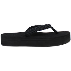 Roxy Tidepool Womens Black Platform Flip-Flops