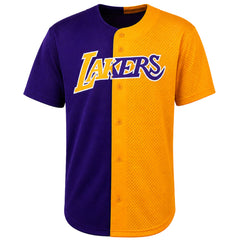 Mitchell & Ness NBA Los Angeles Lakers Split Mesh Mens Purple/Yellow Shirt