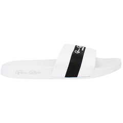 Born Rich Aurelio Mens White/Black Sliders