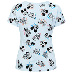Disney Mickey & Friends AOP Womens Blue Pyjama Set