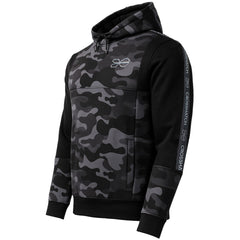 Crosshatch Logo Mens Camo Black Hoodie