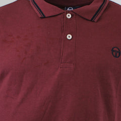 Sergio Tacchini Iconic Mens Dark Red Polo Shirt - Dirty marks