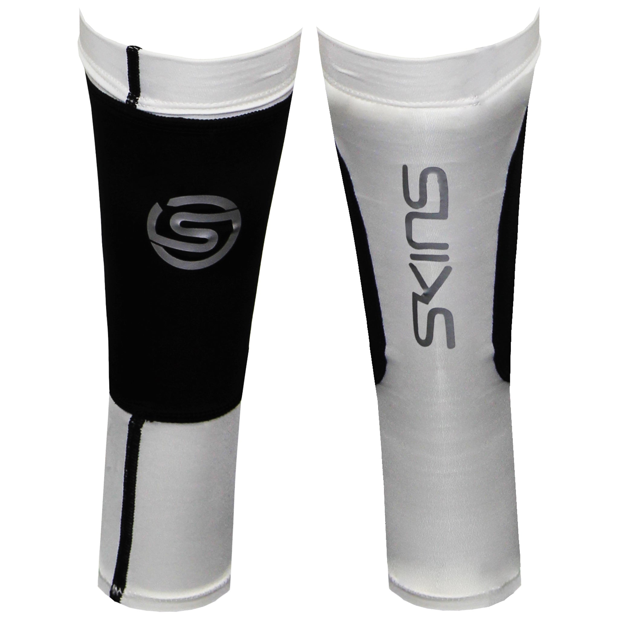 Skins Essentials Black/White Compression Calf Sleeves – Sport It First