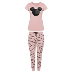 Disney Mickey & Minnie Womens Pink Pyjama Set