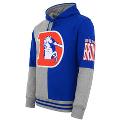 Mitchell & Ness NFL Denver Broncos Split Color Mens Blue/Grey Hoodie